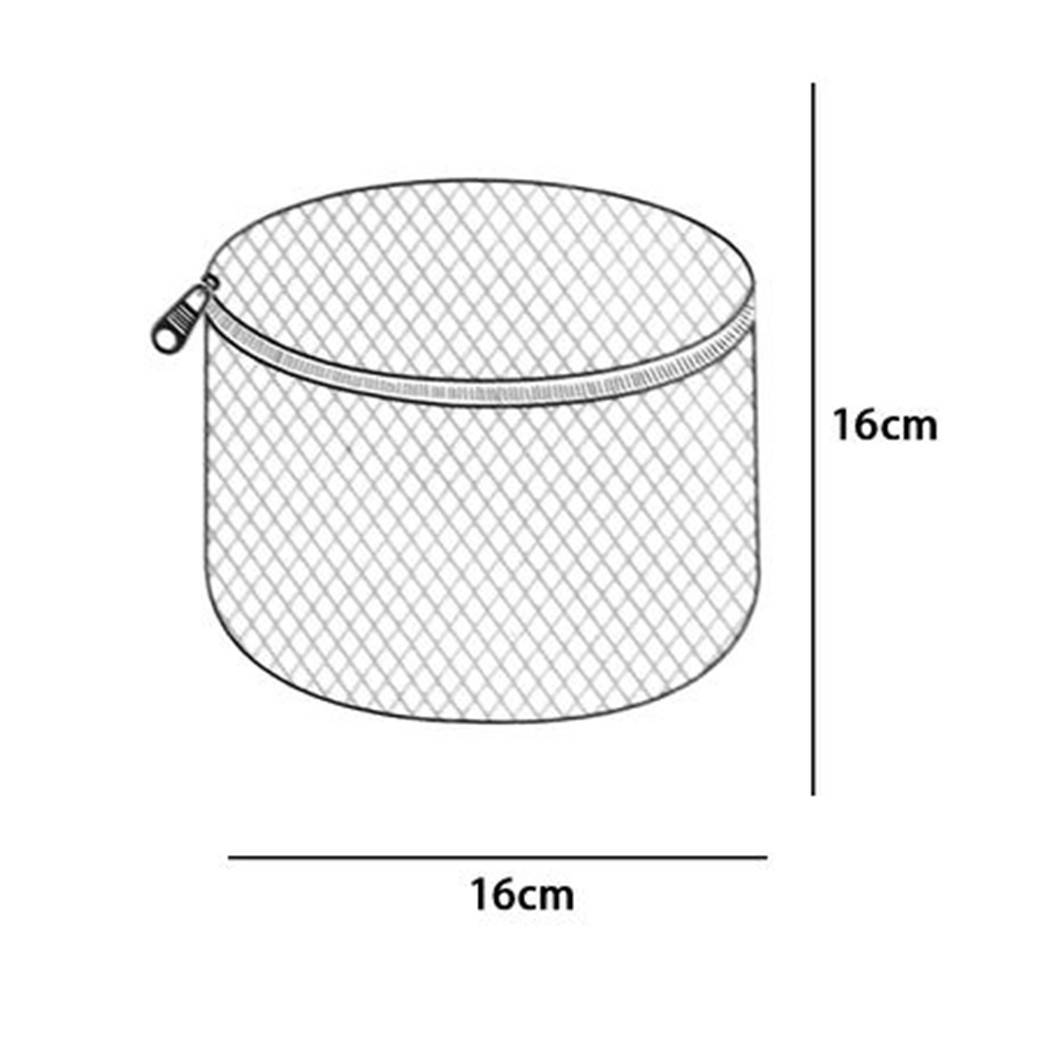 Sacco A Rete Fine Forma Rotonda Proteggi Bucato Per Intimo Con Zip 16x16cm 59994 --1