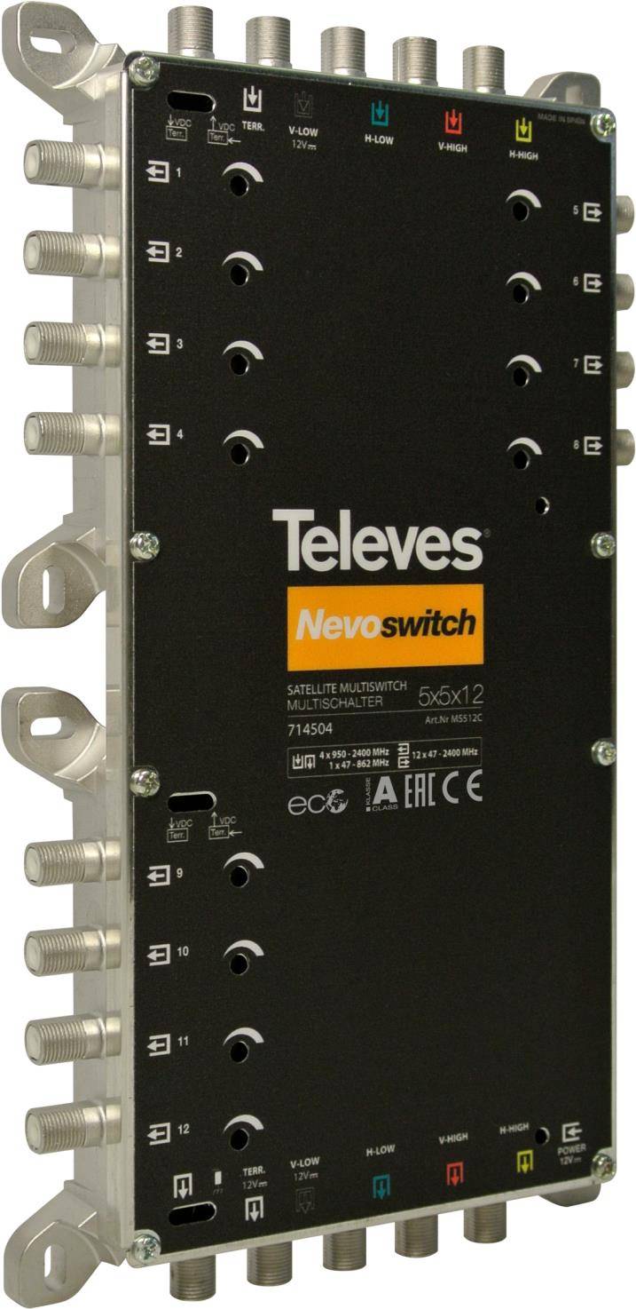 Televes MS512C Satblock-Verteilung 5 Eingänge 12 Ausgänge (714504)-0