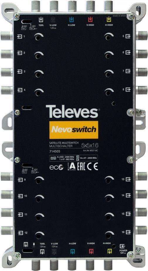 Televes 714505 Satblock-Verteilung 5 Eingänge 16 Ausgänge (714505)-0