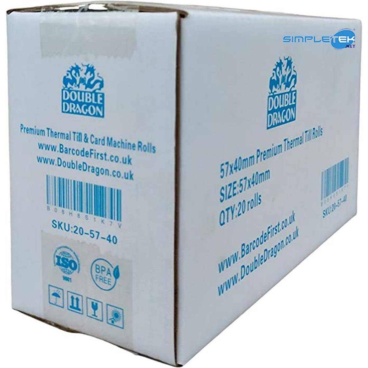 20 X Rotolo Carta Termica Per Registratore Di Cassa Pos Omologata 57mm X 40mm-1