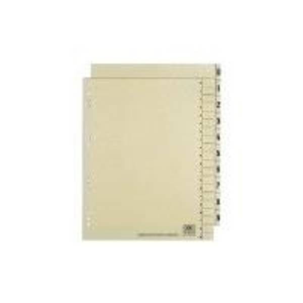 ELBA Trennblätter, 2-seitig bedruckt, chamois, 240 x 300 mm aus Kraftkarton, 230 g/qm, weiseitiger Druck: Ziffern 0-9 -