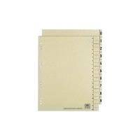 ELBA Trennblätter, 2-seitig bedruckt, chamois, 240 x 300 mm aus Kraftkarton, 230 g/qm, weiseitiger Druck: Ziffern 0-9 --0
