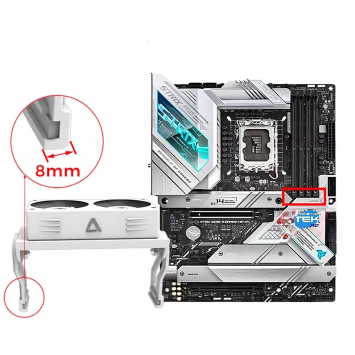 Dissipatore Bianco Rgb Per Memorie Banchi Moduli Ram Ddr3 Ddr4 Ddr5 Dimm Ventole-4