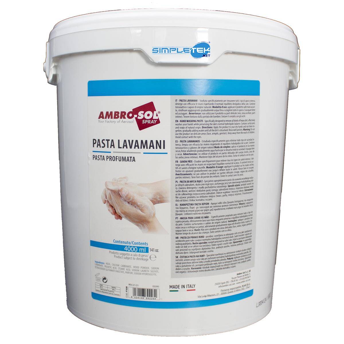 Pasta Lavamani Sapone Disinfettante 4lt 4 Litri Detergente Mani Profumata-0