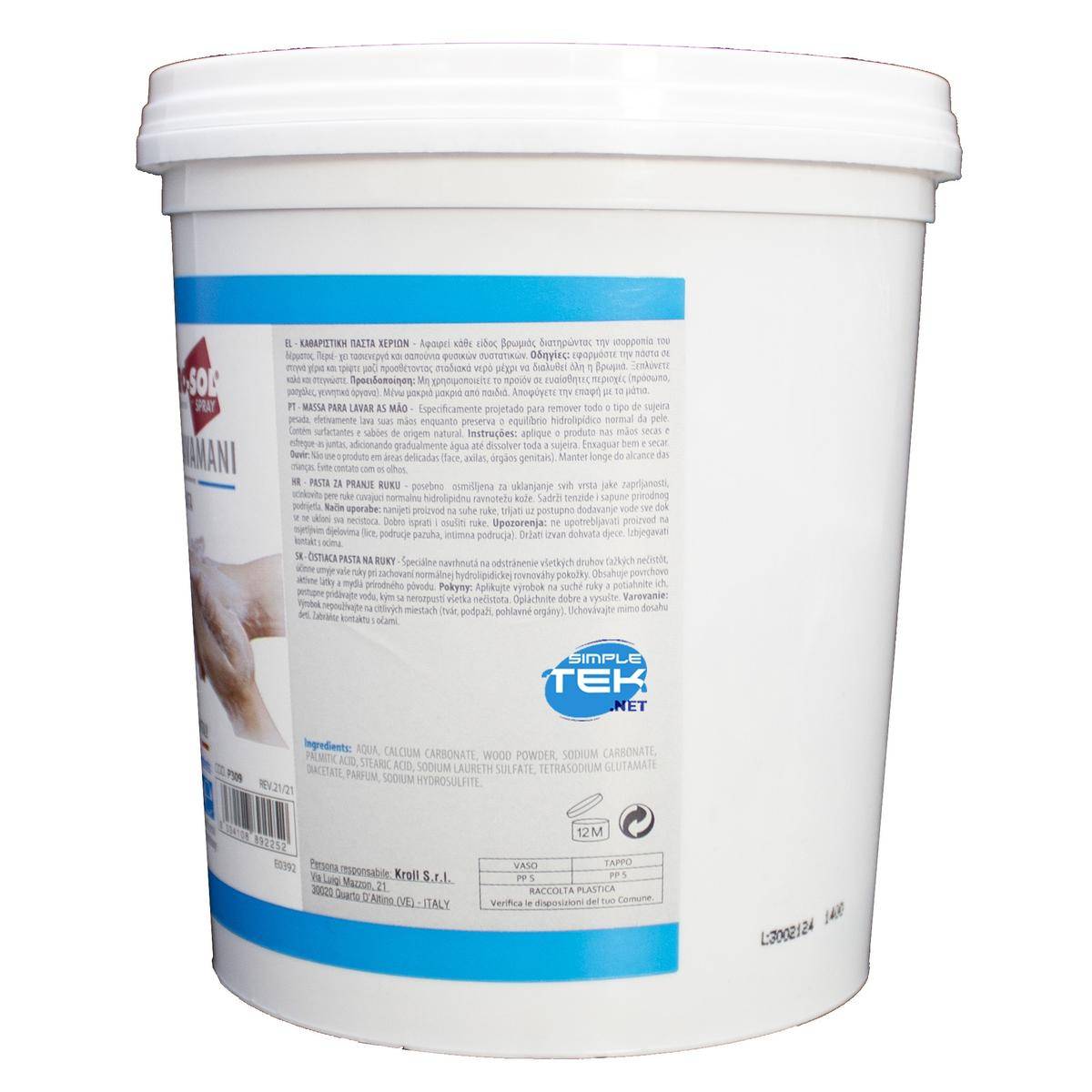 Pasta Lavamani Sapone Disinfettante 1lt 1 Litri Detergente Profumata Officina-1