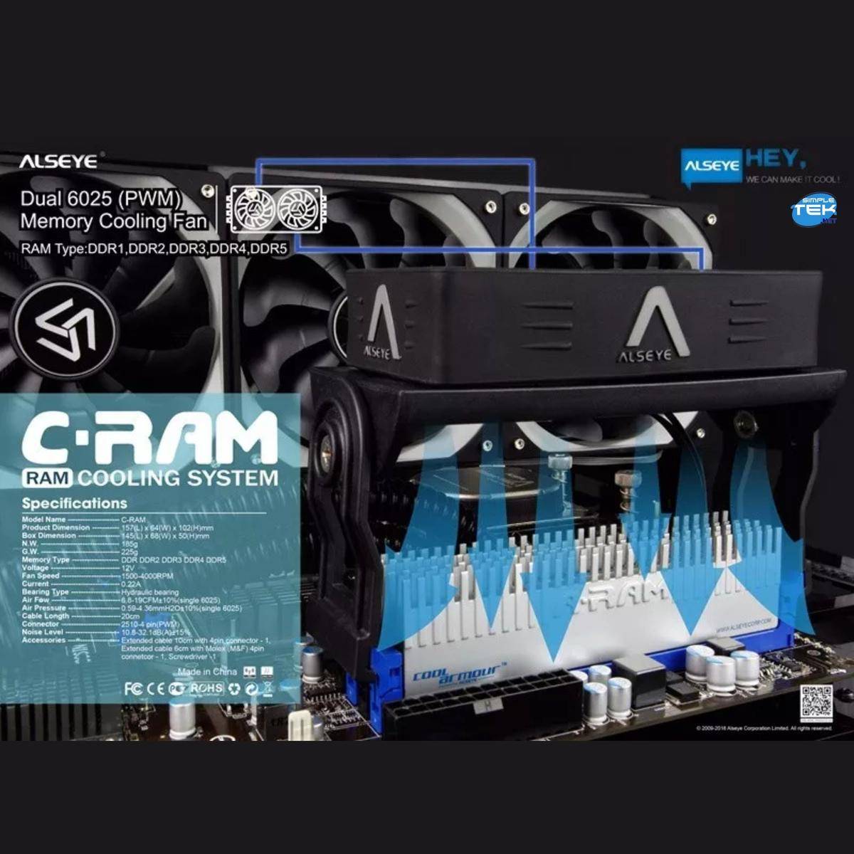 Dissipatore Nero Rgb Per Memorie Banchi Moduli Ram Ddr3 Ddr4 Ddr5 Dimm Ventole-4