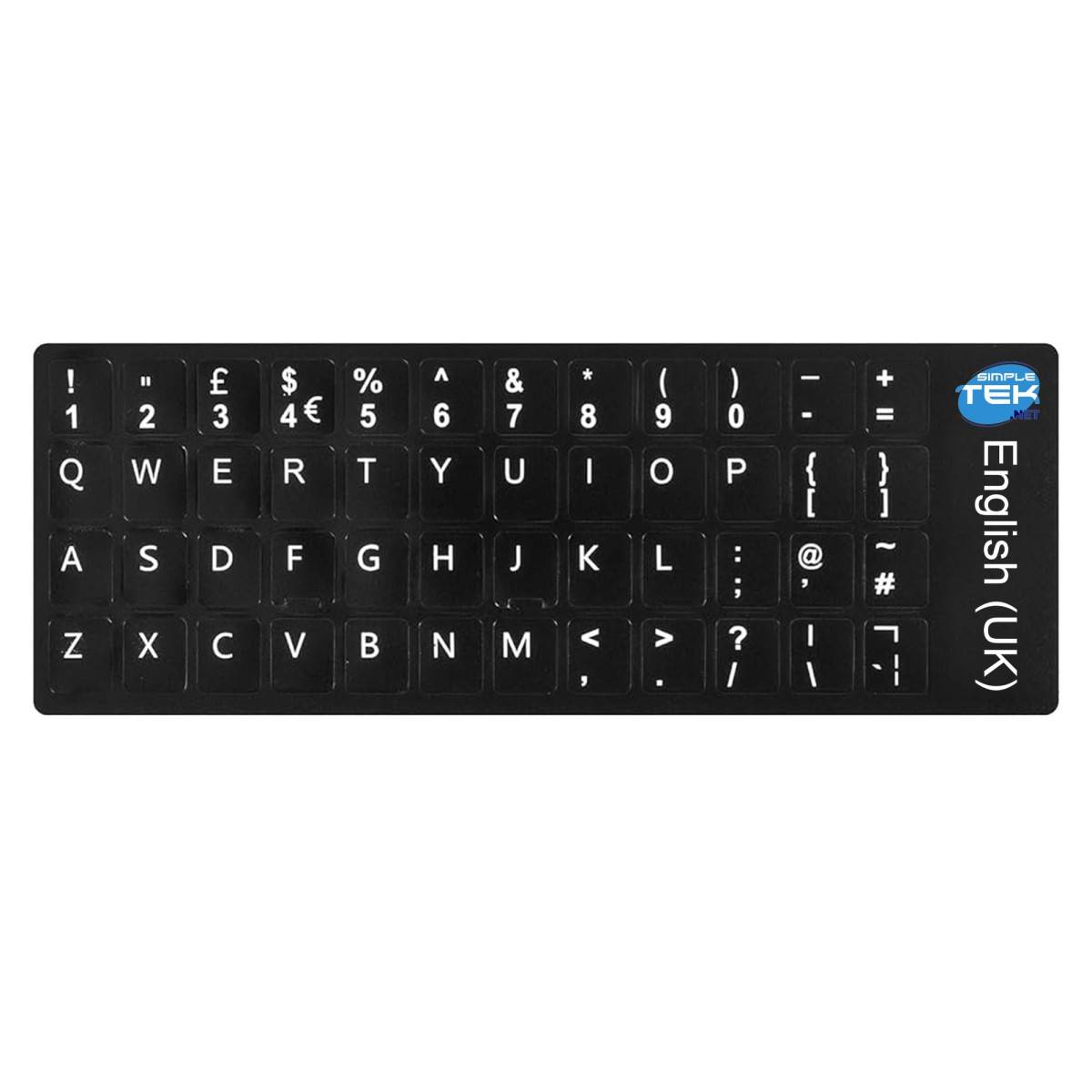 Adesivi Tastiera Neri Layout Qwerty Uk Inglese Eng Lettere Notebook Pc Nero-0