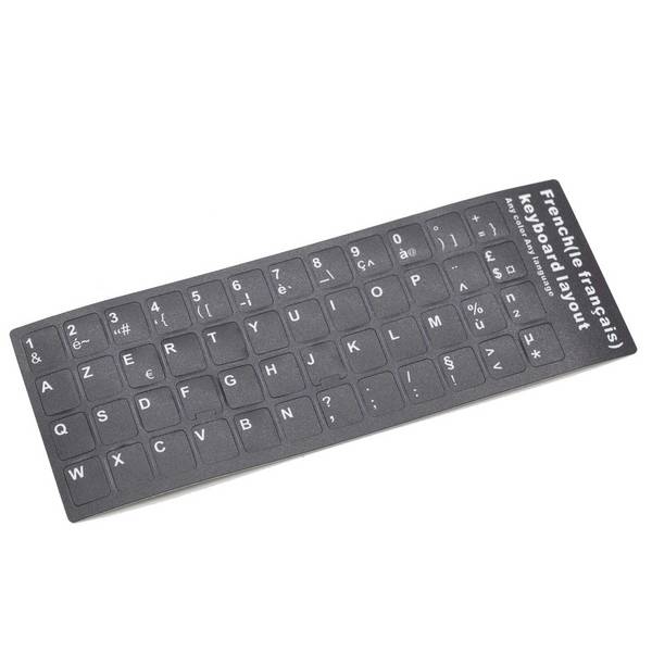 Adesivi Tastiera Neri Layout Azerty Francese Layout Lettere Notebook 13x11mm