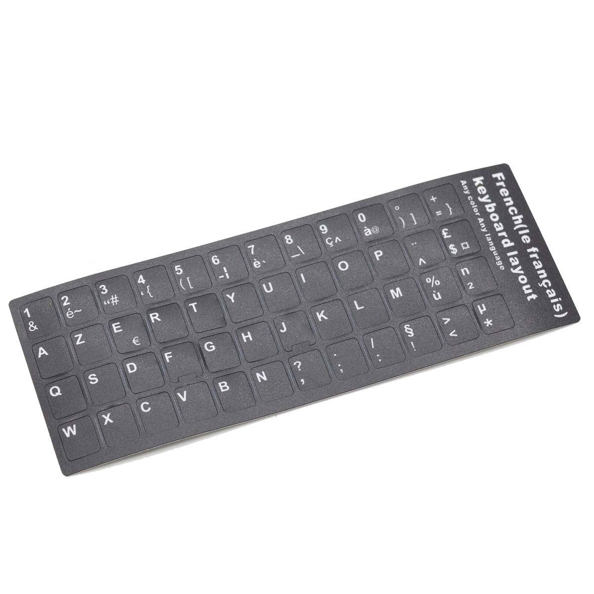 Adesivi Tastiera Neri Layout Azerty Francese Layout Lettere Notebook 13x11mm-0