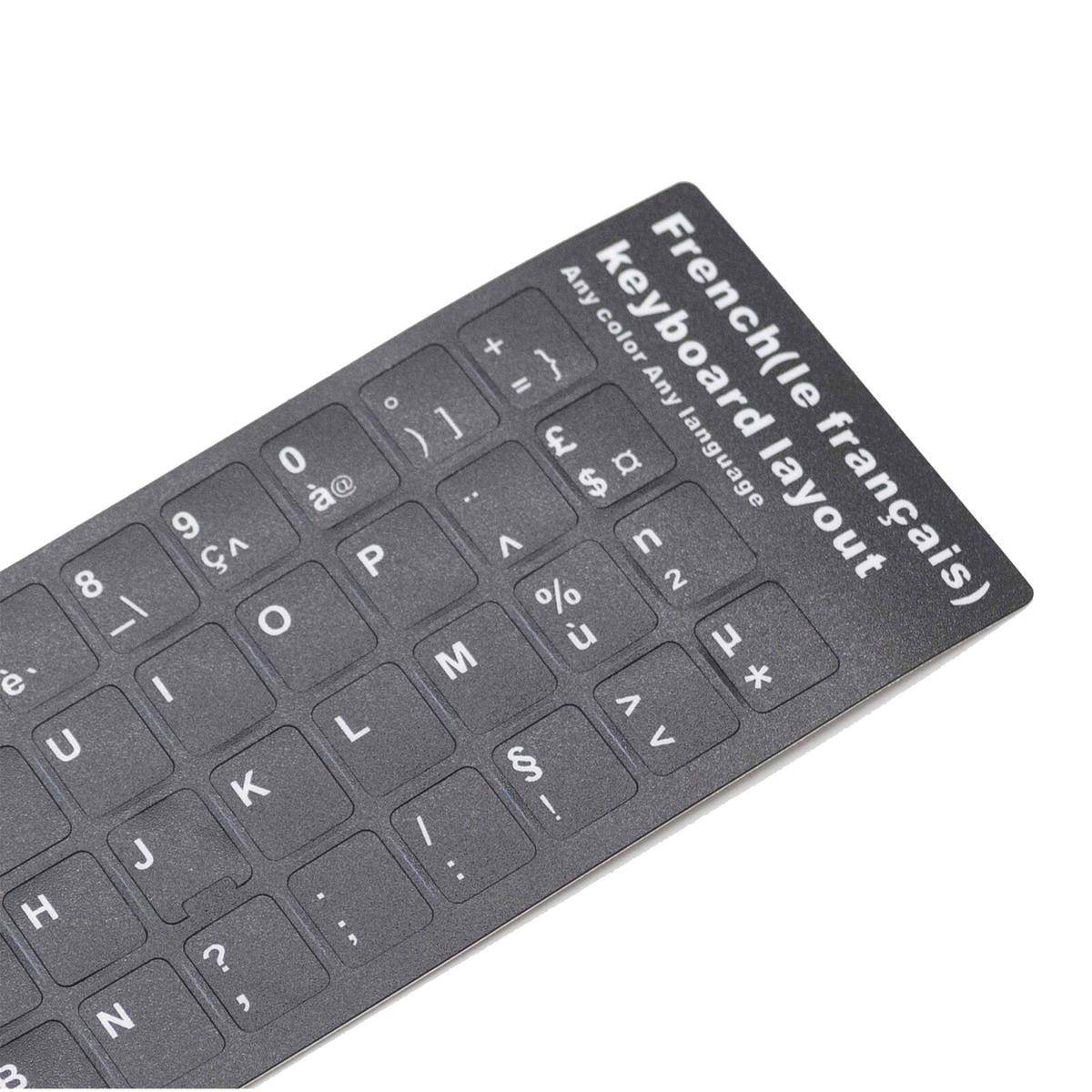 Adesivi Tastiera Neri Layout Azerty Francese Layout Lettere Notebook 13x11mm-2