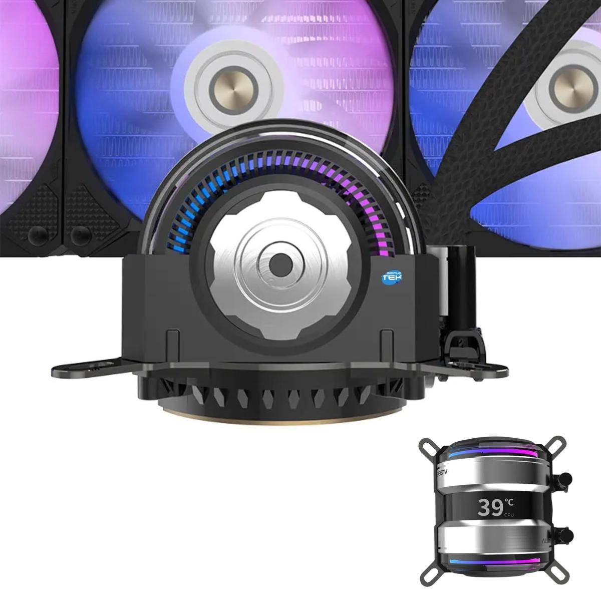 Dissipatore A Liquido Cpu Con Lcd Gaming Rgb 360mm Lga 1851 Am5 1700 1200 Am4-3