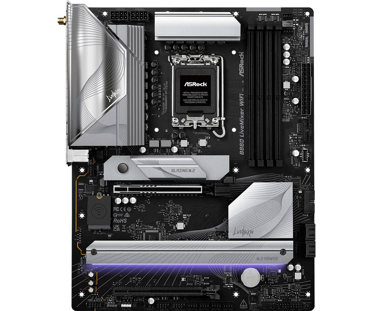Asrock B860 LiveMixer WiFi Intel B860 LGA 1851 [Socket V1] ATX (Asrock B860 LIVEMIXER WIFI, Intel B860, 1851, ATX, 4 DDR-0