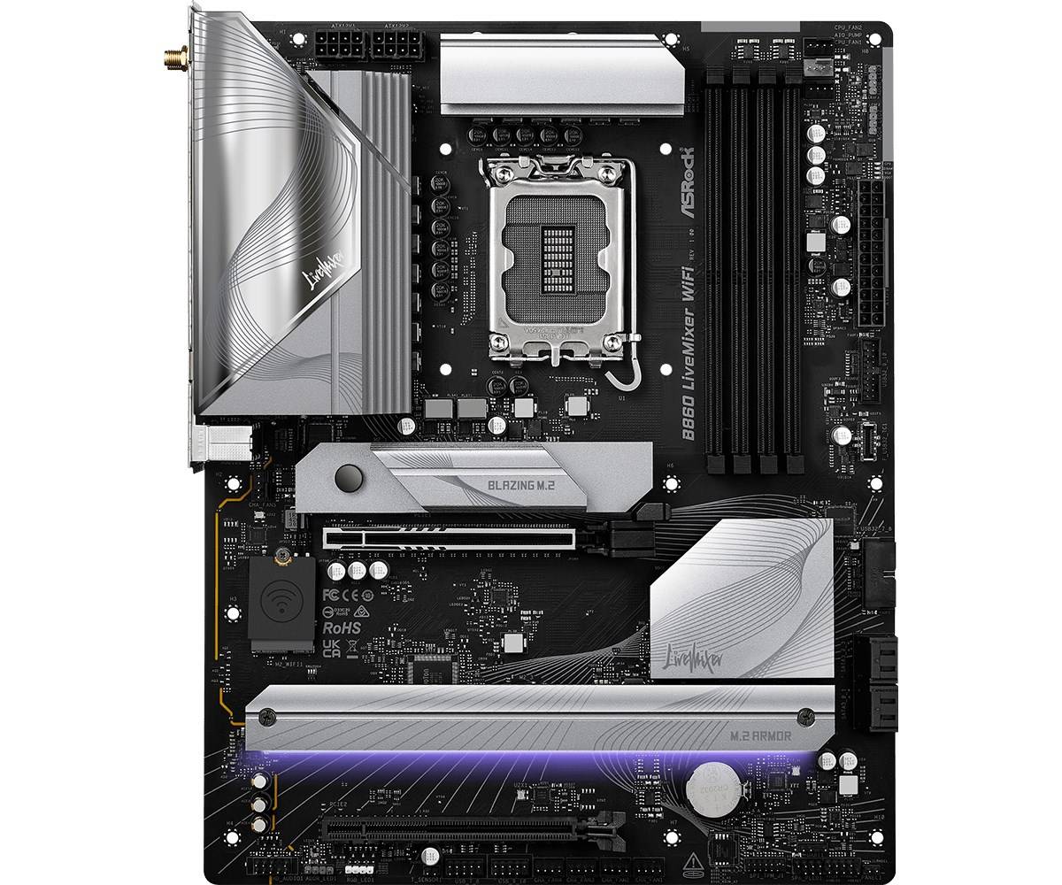 Asrock B860 LiveMixer WiFi Intel B860 LGA 1851 [Socket V1] ATX (Asrock B860 LIVEMIXER WIFI, Intel B860, 1851, ATX, 4 DDR-1