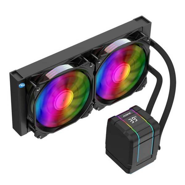 Dissipatore A Liquido Con Lcd Cpu Gaming Rgb 240mm Lga 1700 1366 2066 2011 1200