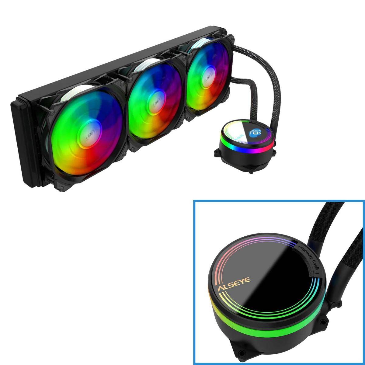 Dissipatore A Liquido 360mm 3 Ventole Rgb 1700 1200 Am5 Am4 1150 1151 1155 1156-3