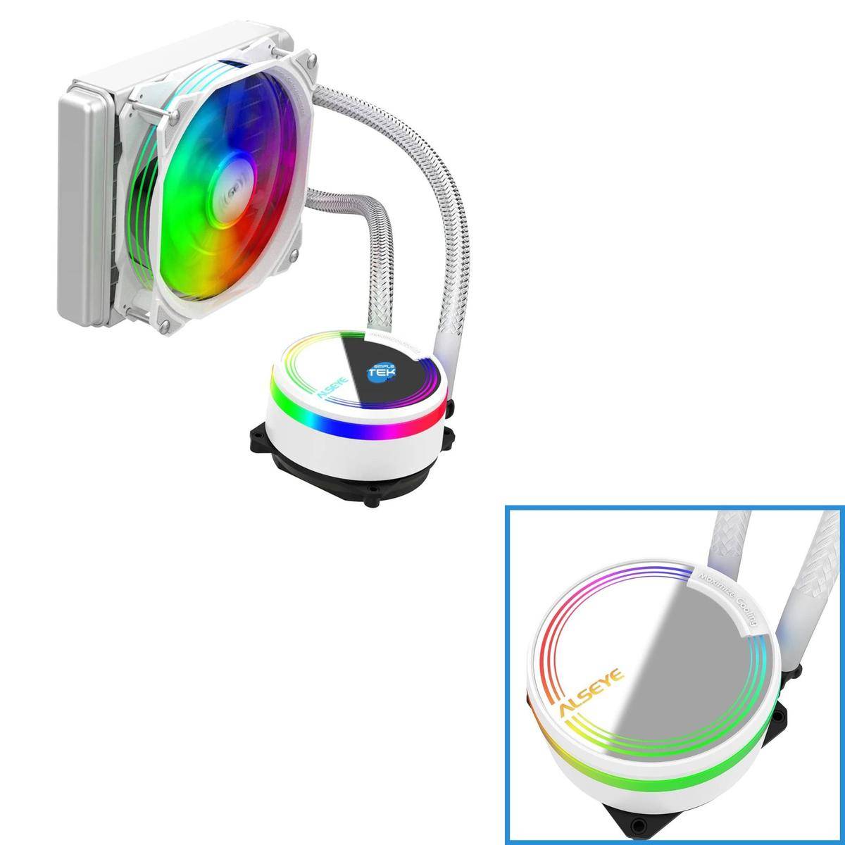 Dissipatore A Liquido Cpu Rgb 120mm Lga 1700 1200 2066 2011 1366 775 1150 1151-1