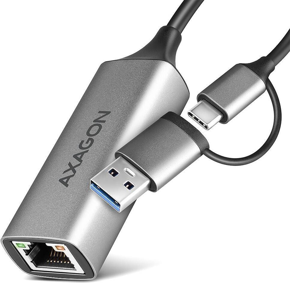 AXAGON ADE-TXCA Gigabit Ethernet Adapter, USB-C + USB-A - titangrau (ADE-TXCA)-0