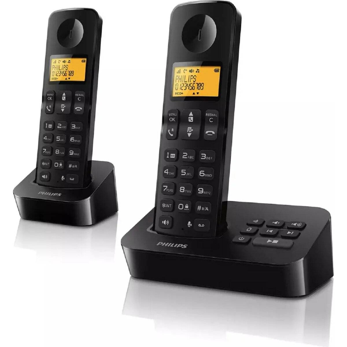 Philips D2652B/01 Telefono fisso dual con segreteria e display da 1,6 pollici Nero-1