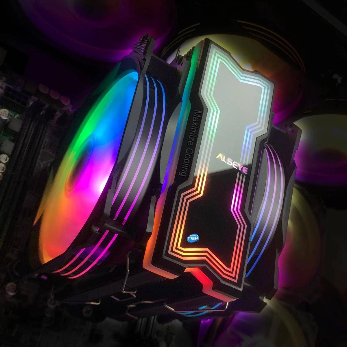 Dissipatore Ad Aria Rgb Gaming Processore Cpu 180w 775 1150 1151 1155 1156 1366-4