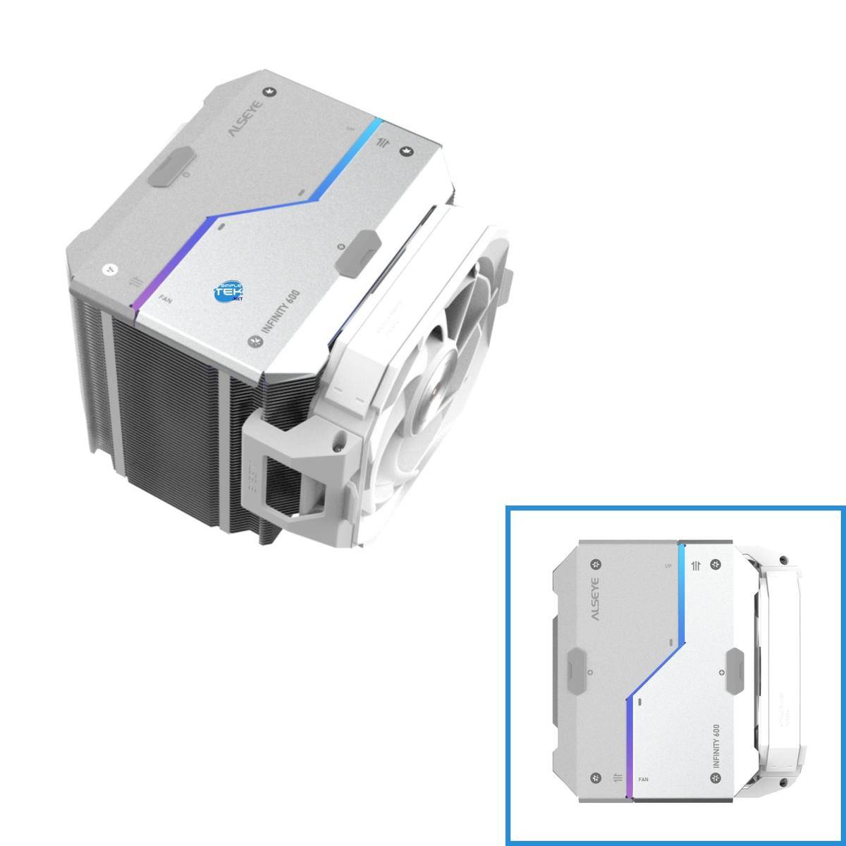 Dissipatore Rgb Gaming 280w Bianco Processore Cpu 1700 1200 2011 2066 1366-1