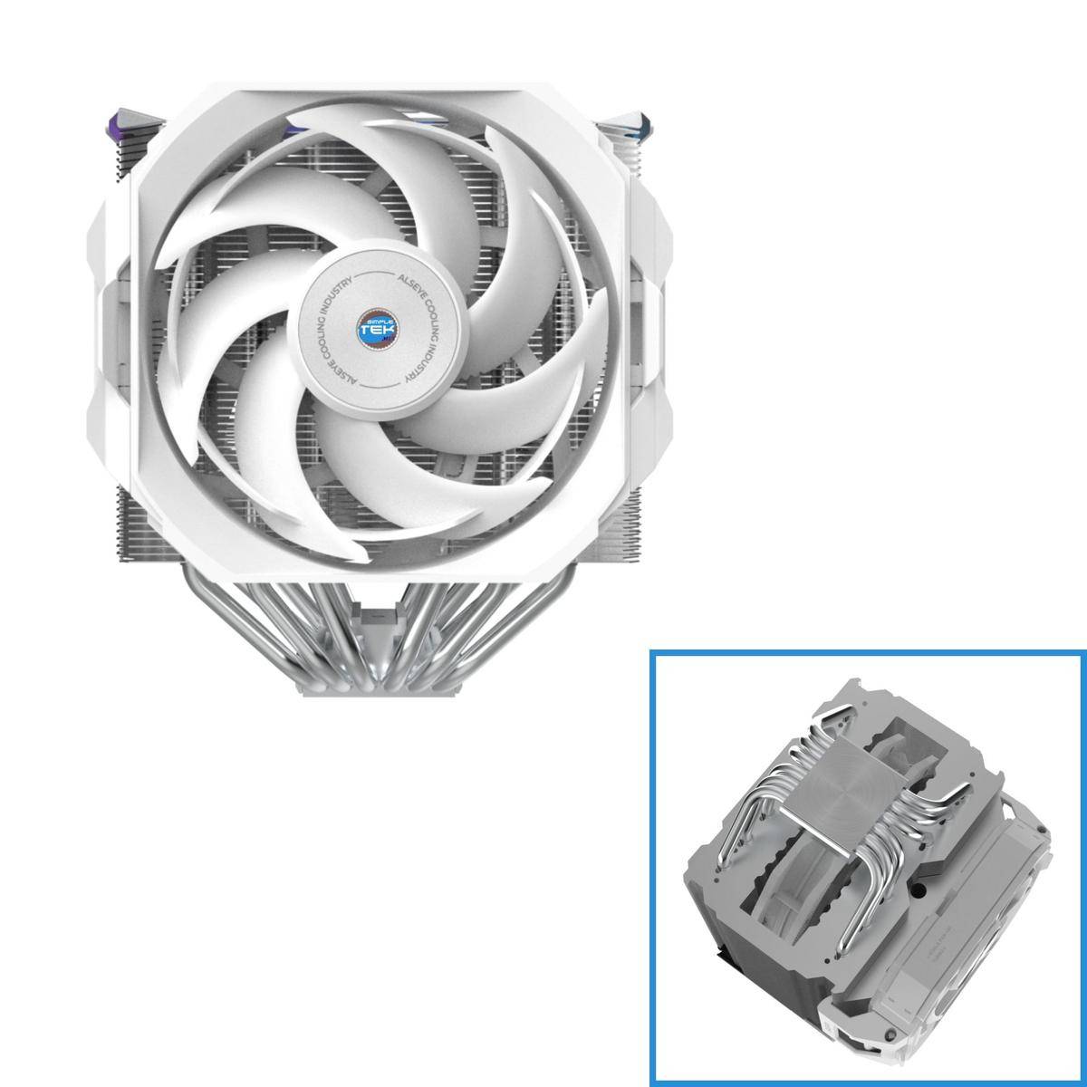 Dissipatore Rgb Gaming 280w Bianco Processore Cpu 1700 1200 2011 2066 1366-2