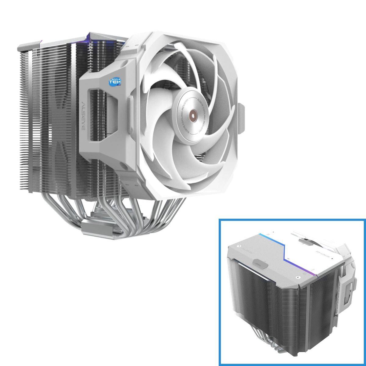 Dissipatore Rgb Gaming 280w Bianco Processore Cpu 1700 1200 2011 2066 1366-3