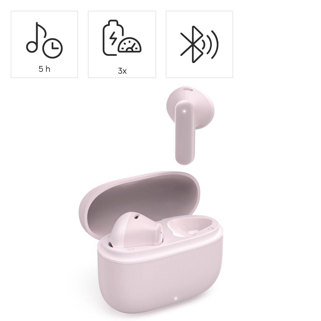 Hama Freedom Light II Auricolare True Wireless Stereo (TWS) In-ear Musica e Chiamate Bluetooth Rosa-1
