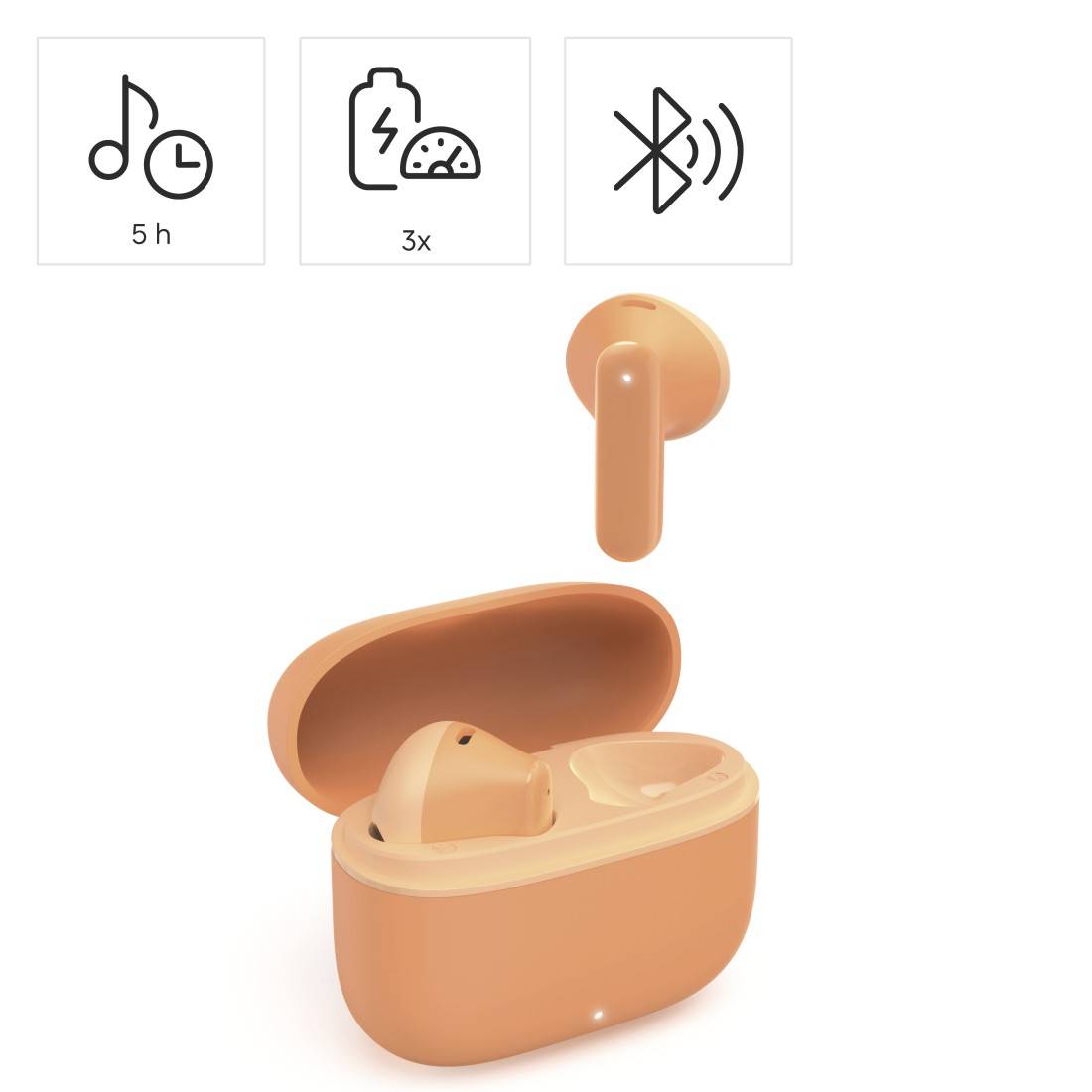 Hama Bluetooth®-Kopfhörer Freedom Light II, TWS, Earbuds, Sprachsteuerung, Or. (00221757)-1