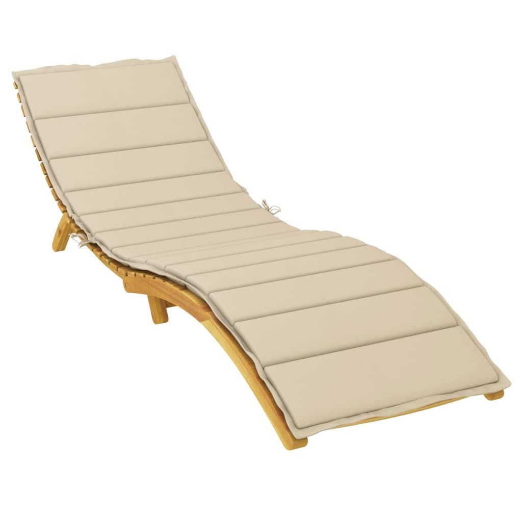 Cuscino per Lettino Beige 200x60x3 cm in Tessuto Oxford-3