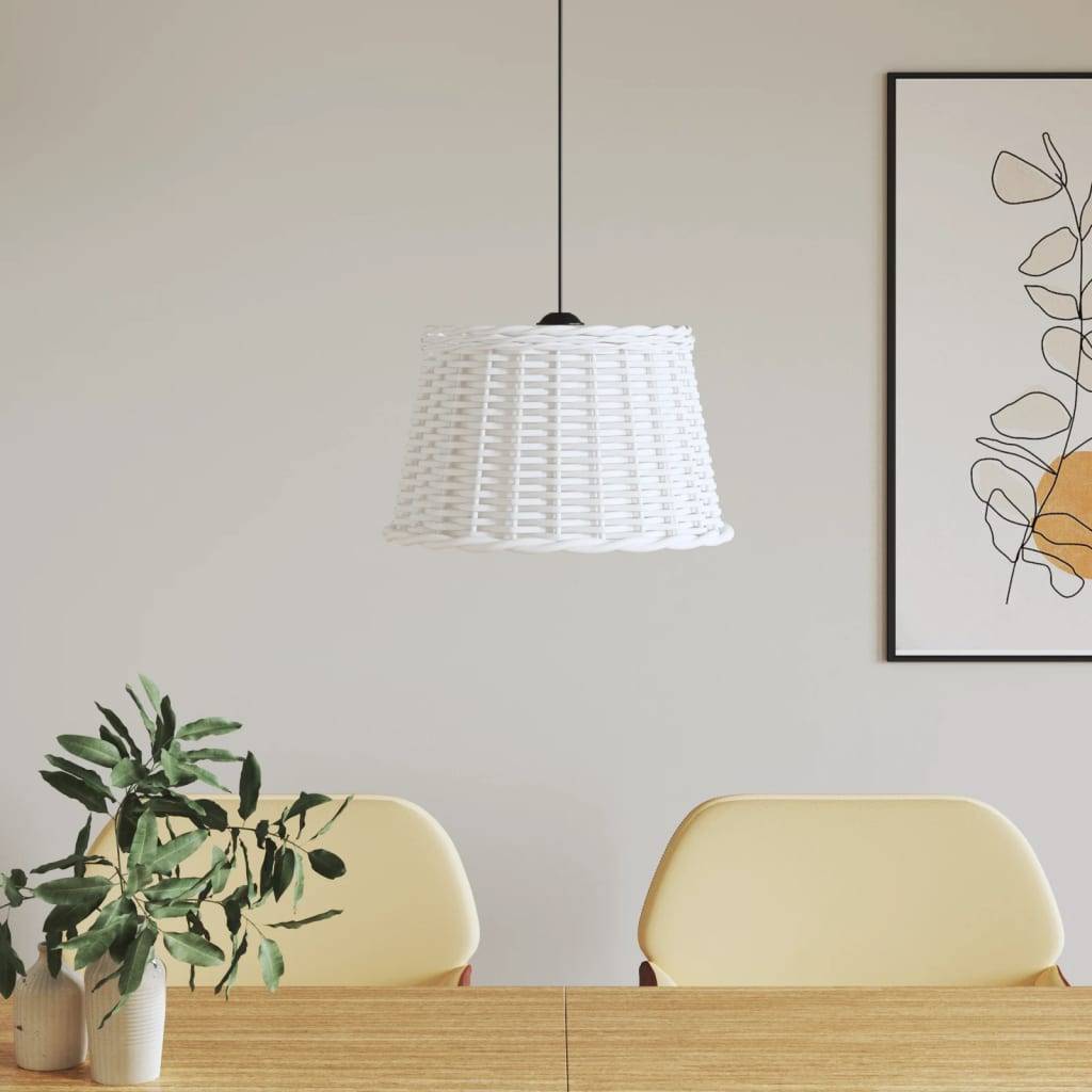 Paralume da Soffitto Bianco Ø45x28 cm in Vimini-3