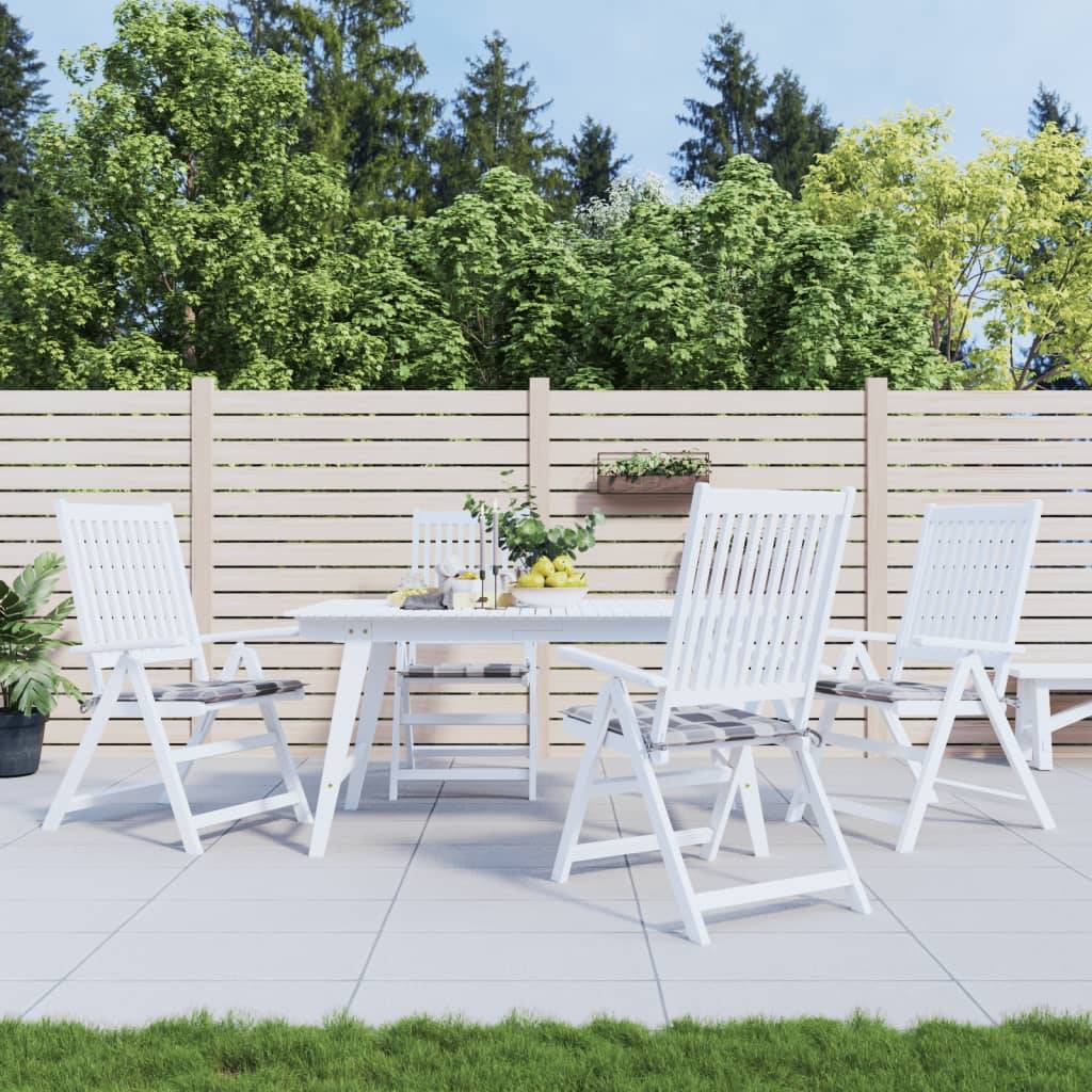 Cuscini per Sedia 4 pz a Quadri Grigi 50x50x3 cm Tessuto Oxford-0