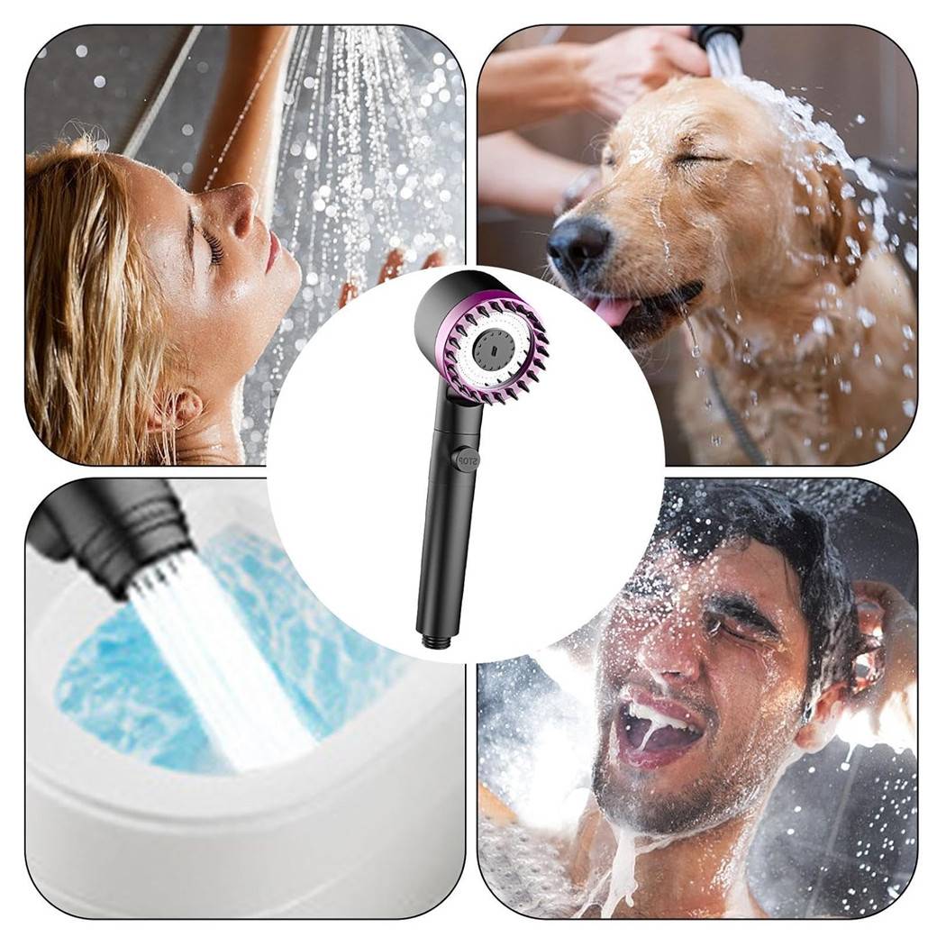 Doccetta Doccino Soffione Multigetto Bagno Doccia Massaggiante Moderno Pulsante 87525 --4