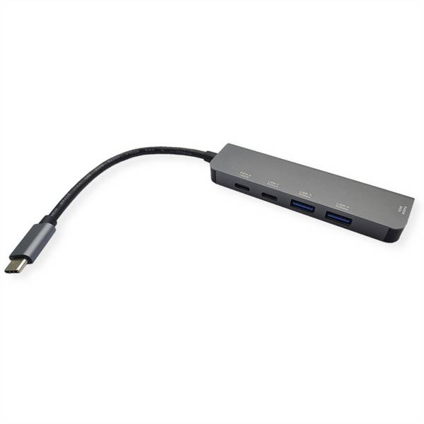 VALUE Docking station USB Tipo C, HDMI 4K60, 3x USB3.2 Gen1 (1x C + 2x A), 1x PD