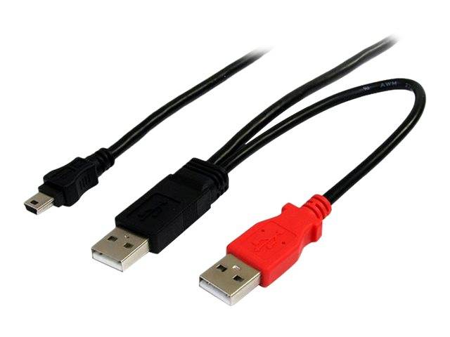 StarTech.com Cavo a doppia alimentazione per disco rigido esterno HDD a splitter Y - cavo USB A a mini B da 1,8m-0
