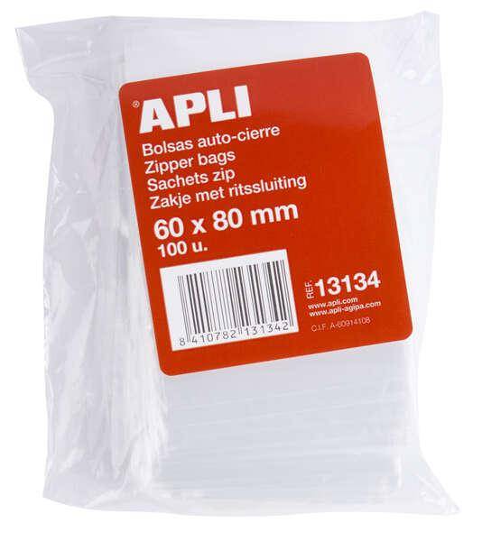 Sacchetti con zip APli Chiusura trasparente 60x80mm - Materiale LDPE - Maneggevolezza di chiusura facile e asciutta - Us-0