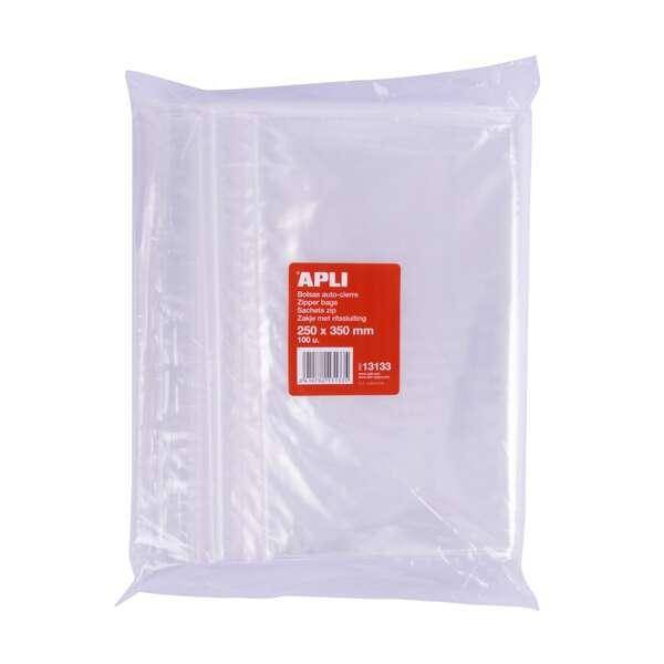 Pacchetto Appli di 100 auto sacchiusura 250 x 350 mm - Bashusure - Adatto per il cibo-0