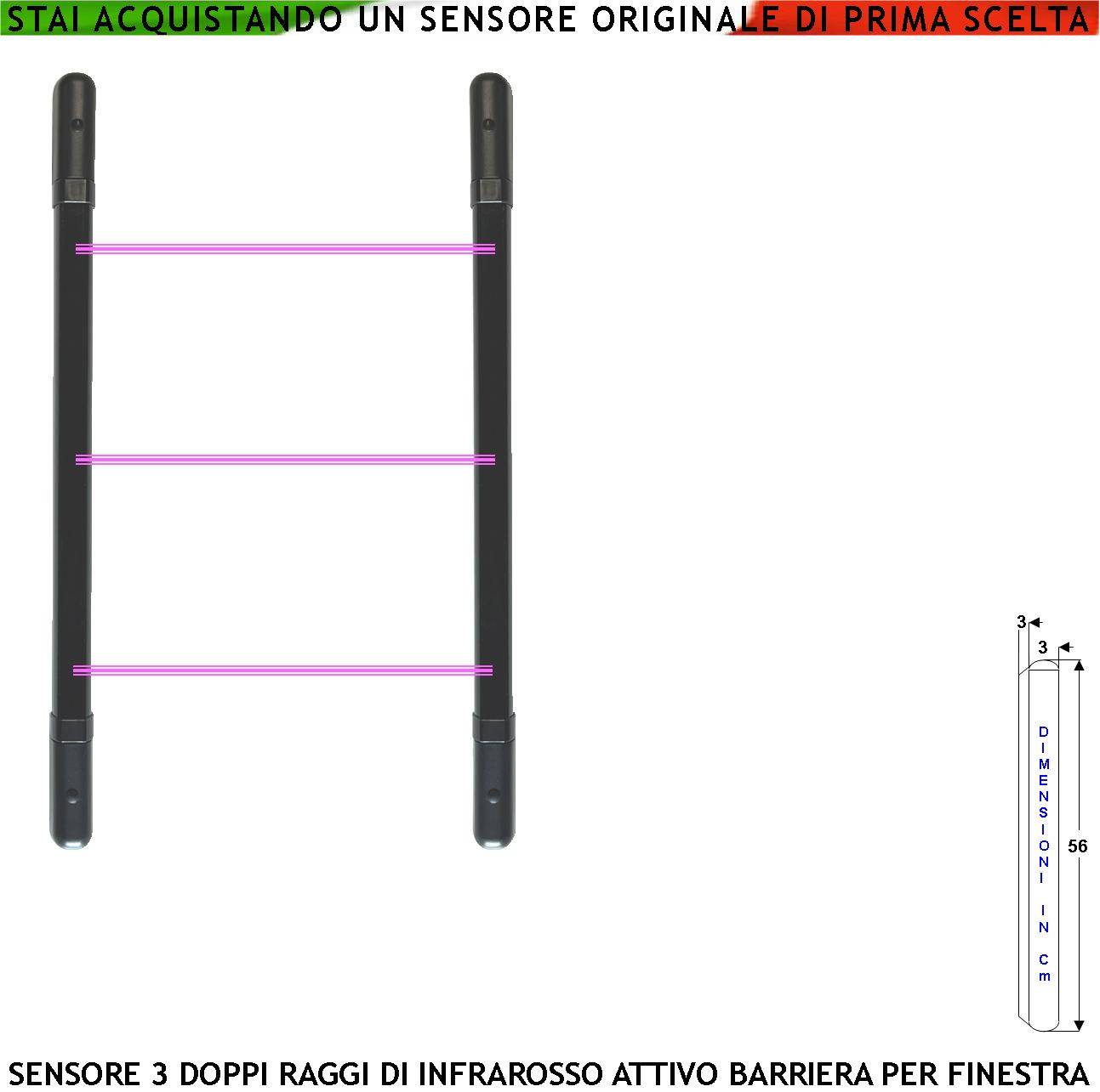 Barriera Infrarossi TX e RX 3 Multifasci Segnalazione Allarme Rispetto a Quanti Fasci Interrotti Secondo Programmazion-0