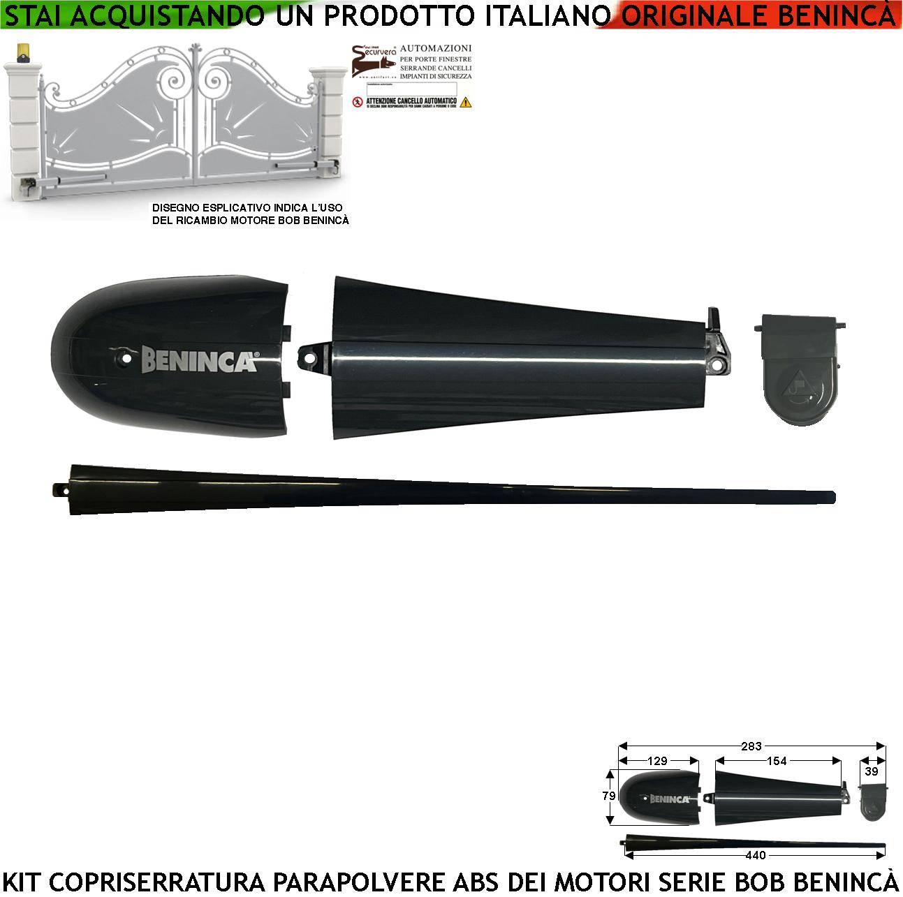 Kit Coperchio 9686868 Cover in ABS Ricambio per Motoriduttori BOB Della Benincà Montati su Cancelli Elettrici la Confe-0
