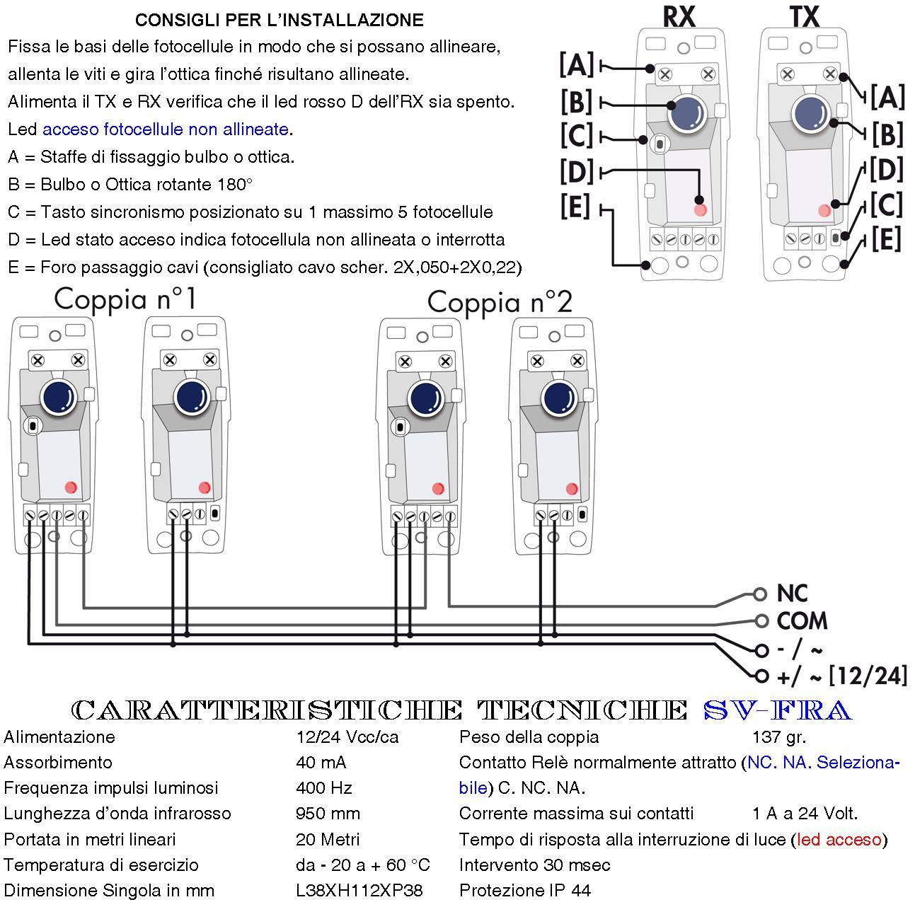 Coppia Fotocellule Ruotabili 180° Orizzontale Portata 20 Metri Lineari Controllo e Sicurezza Automatismo Cancello Mont-1