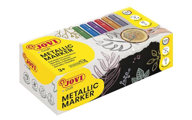 Los rotuladores semi-permanentes efecto metálico con tinta base agua son ideales para decorar de forma fija cualquier ti-0