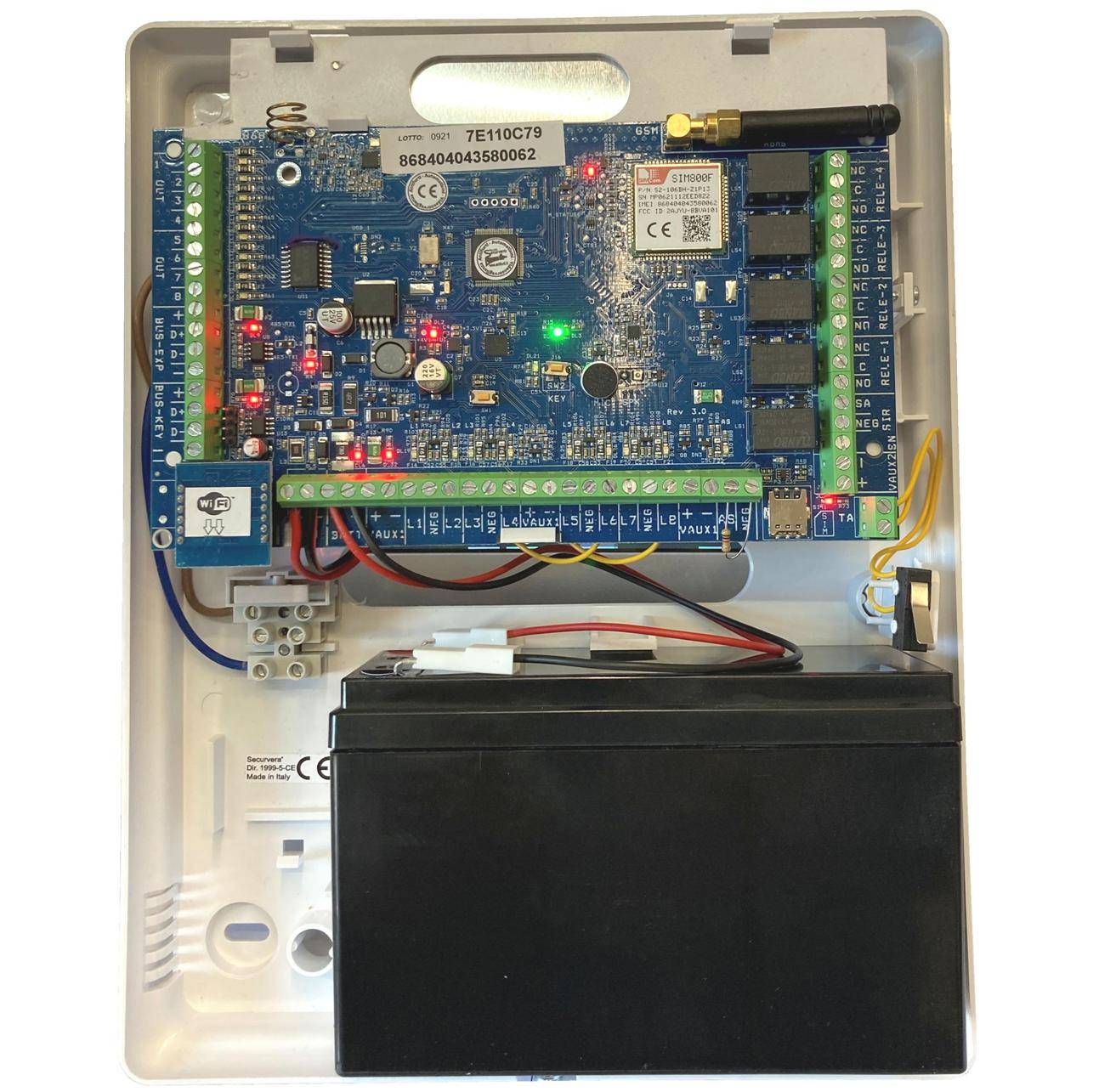 Centrale Unisat Impianto Allarme Via Filo 8 Zone Optional Fino a 40 Collegamenti e Funzioni Programmabili 8 Aree 50 Ut-1