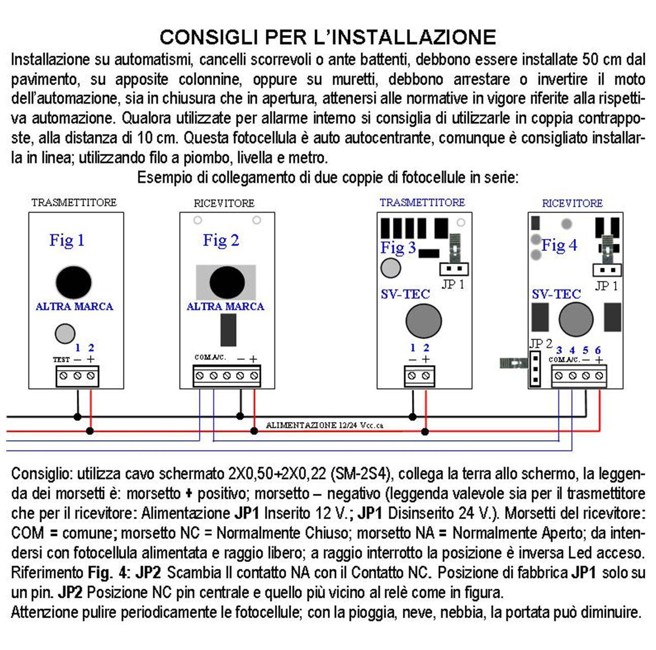 Fotocellule Un TX e Un RX Sicurezza e Controllo Cancello Elettrico Automatico Portata 15 Metri Lineari Montaggio a Par-1