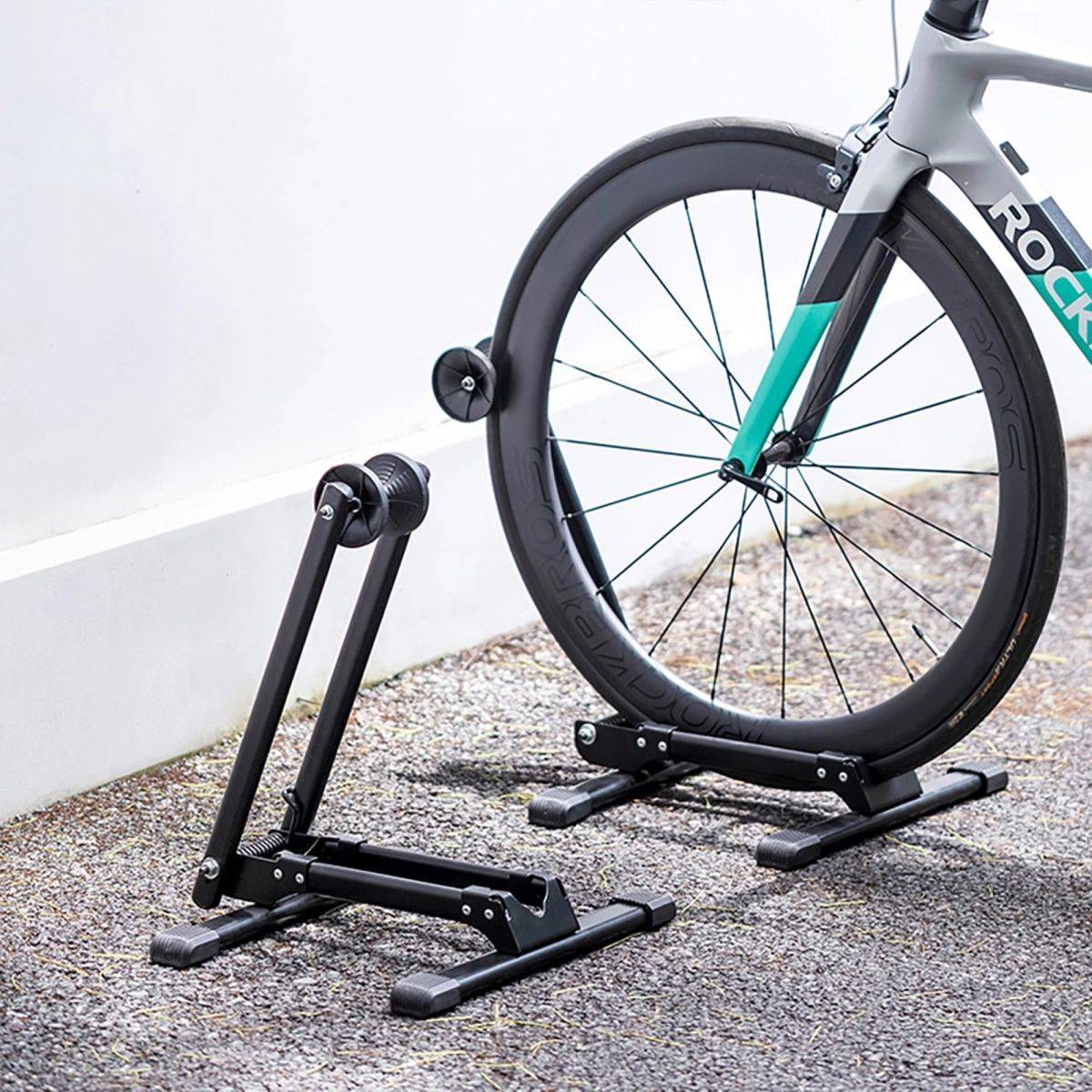Cavalletto per bicicletta pieghevole - adatto per ruote da 20 a 29 pollici in nero-3