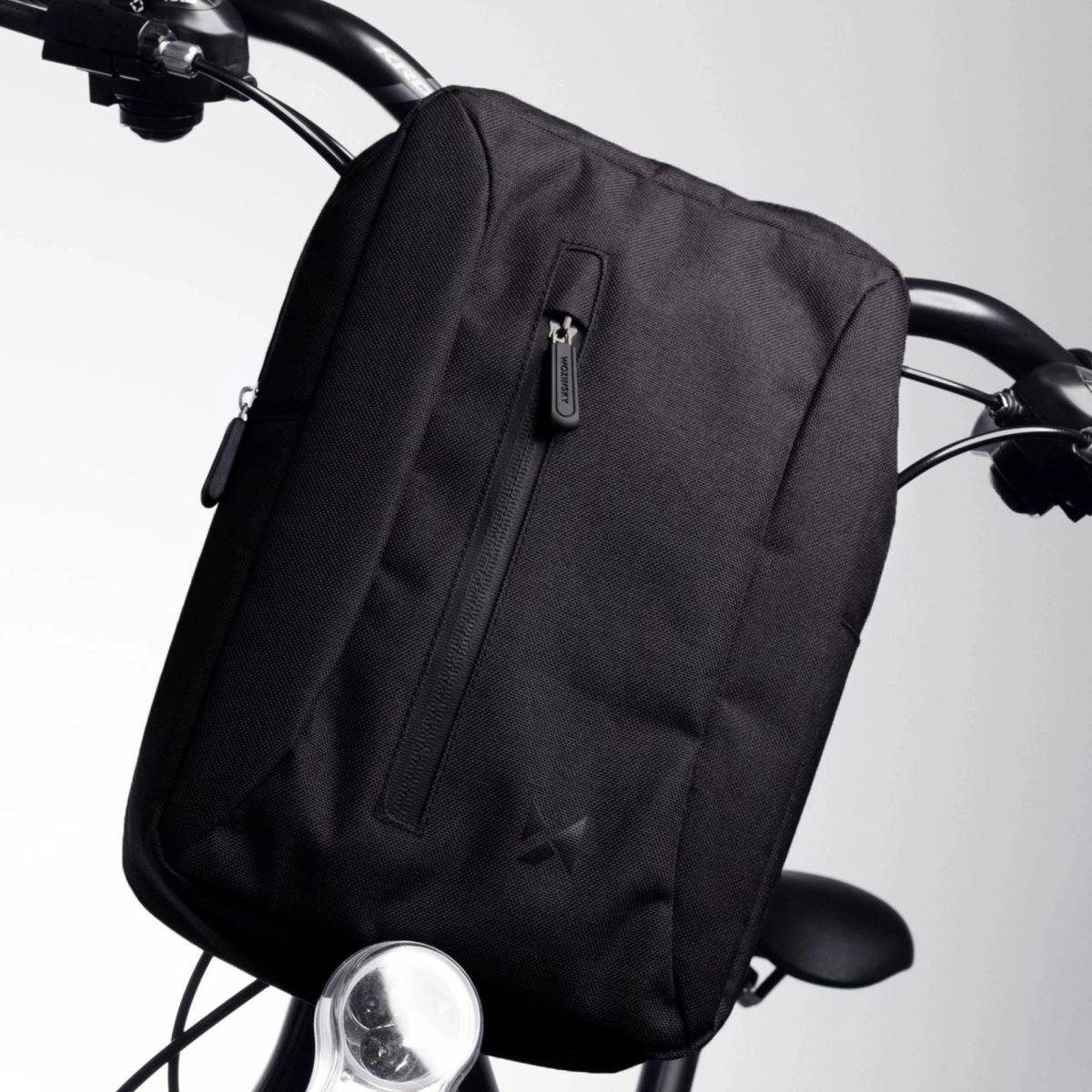 Borsa da bicicletta per manubrio in nero: impermeabile e resistente-0