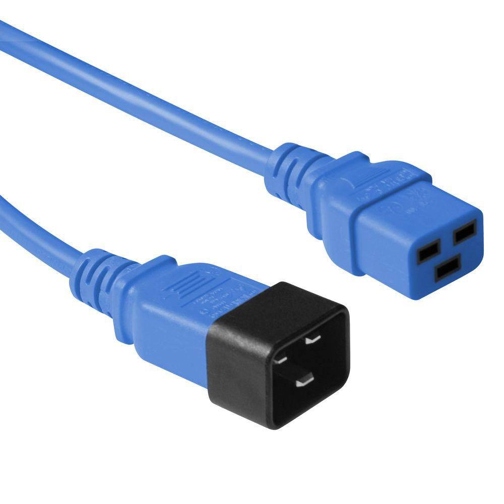 MicroConnect PE2019B3 Blue power cable C20 to C19, 3M-0