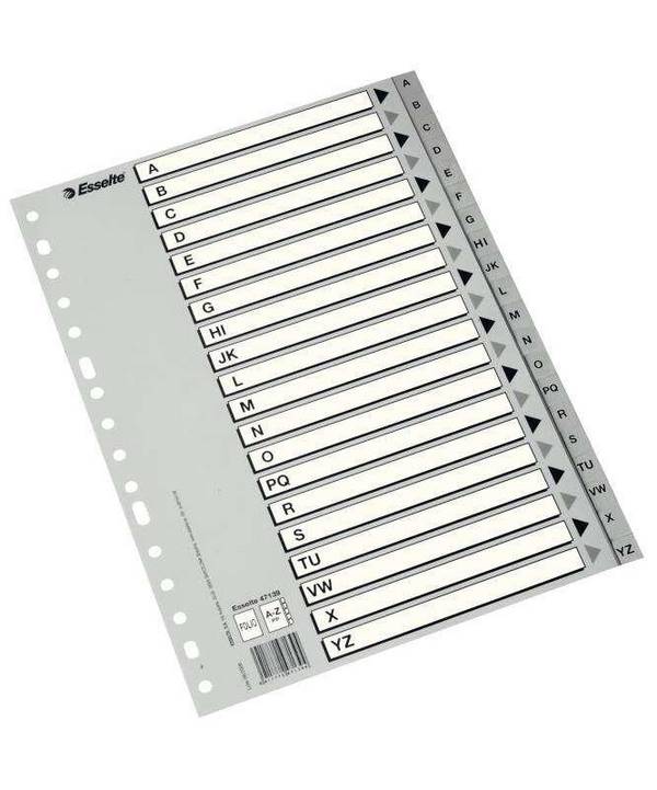 Esselte Abcedary Index of Plastic with Caatula Index A4 - Tipo A -Z - Cartuin