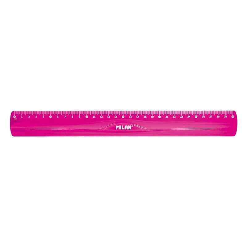 Regola flessibile e resistente di Milano - lunghezza 30 cm - colore rosa traslucido-0