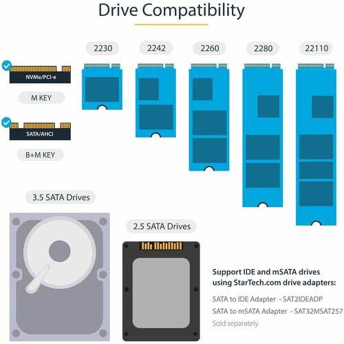 StarTech.com Duplicatore SSD/HDD M.2 SATA e M.2 Nvme - Clonatore/Eraser per dischi SSD Nvme M.2 PCIe AHCI - M.2 SATA --1