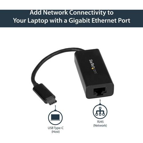 StarTech.com Adattatore di rete Ethernet Gigabit USB-C - Adattatore Gbe esterno USB 3.0 - Da USB Type C a Ethernet - Ad-3