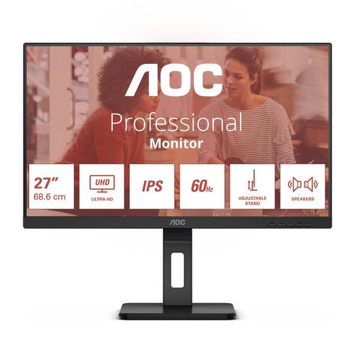 AOC E3 U27E3UF Monitor PC 68,6 cm (27") 3840 x 2160 Pixel 4K Ultra HD LED Nero (U27E3UF)-0